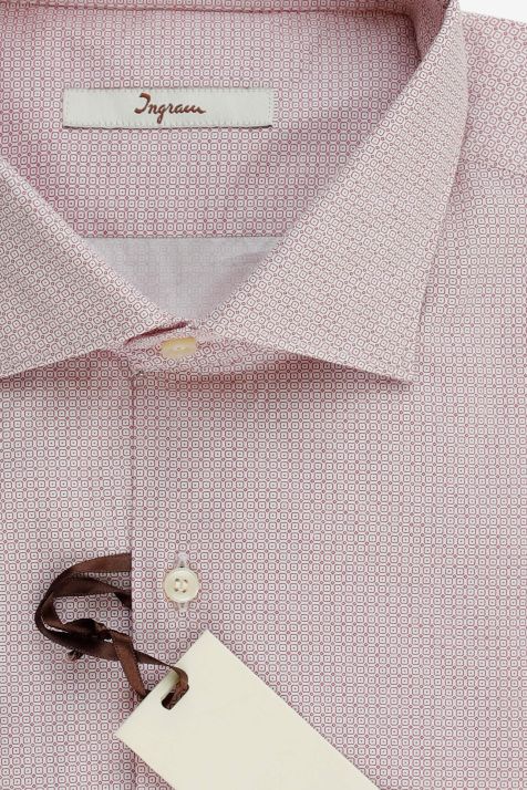 Chemise Homme Ingram Slim Partiellement  100% coton col Italien Manche longue