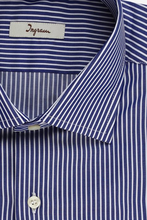 Hemd Herren Ingram Slim Streifen 100% Baumwolle kragen Französisch Lange Ärmel