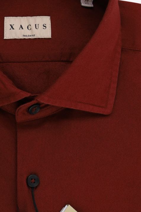 Camisa Hombre Xacus Regular Lisa 100% algodón cuello Francés Manga larga