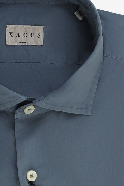 Camisa Hombre Xacus Regular Lisa 100% algodón cuello Francés Manga larga