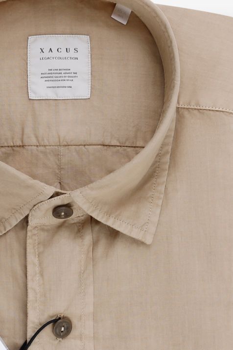 Men's Shirt Xacus Regular Plain 100% cotton collar Italian Long sleeve