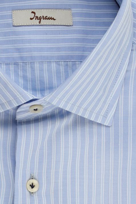 Hemd Herren Ingram Slim Streifen 100% Baumwolle kragen Französisch Lange Ärmel