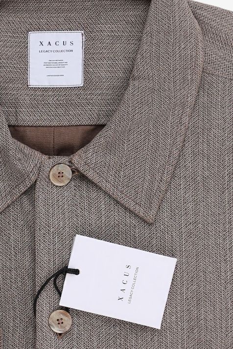 Men's Shirt Xacus Regular Plain 100% cotton collar Italian Long sleeve