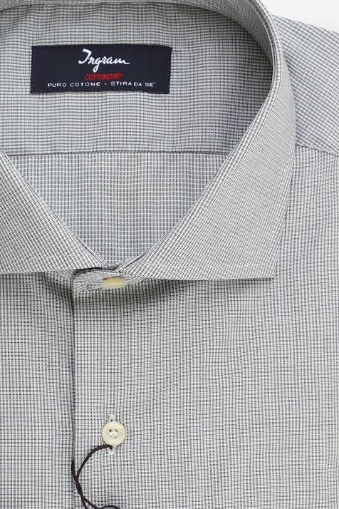 Camisa Hombre Ingram Slim No Plancha Diseño  100% algodón cuello Francés Manga larga