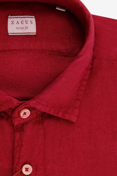 Men's Shirt Xacus Regular Plain 100% linen collar Italian Long sleeve