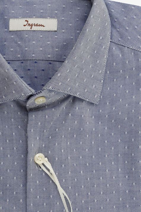 Chemise Homme Ingram Slim Partiellement  100% coton col Italien Manche longue