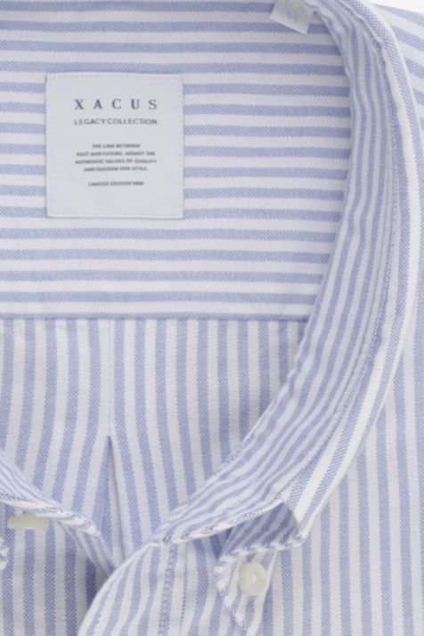 Hemd Herren Xacus Comfort Streifen 100% Baumwolle kragen Button-Down Lange Ärmel