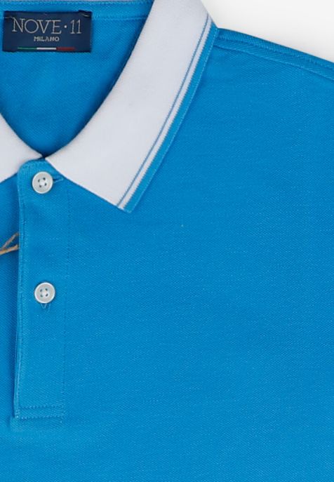 Men's Polo shirt NOVE11 Slim Plain 100% cotton Short sleeve