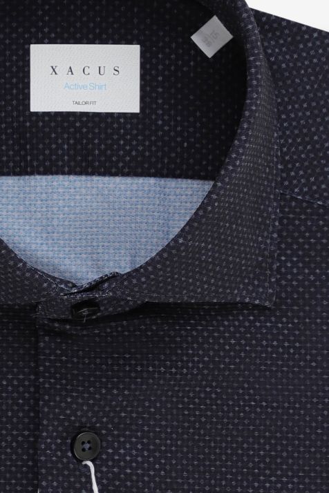 Chemise Homme Xacus Regular Partiellement  86 % polyamide, 14 % élasthanne col Italien Manche longue