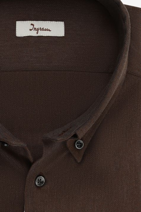 Men's Shirt Ingram Regular Plain 100% cotton collar Button down Long sleeve