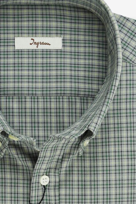 Chemise Homme Ingram Classic Carreaux 100% coton col Boutonné Manche longue