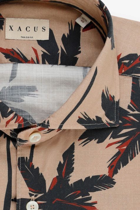 Hemd Herren Xacus Regular Muster 100% Baumwolle gewaschen kragen Französisch Lange Ärmel