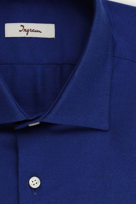 Hemd Herren Ingram Slim Einfarbig 100% Baumwolle kragen Französisch Lange Ärmel