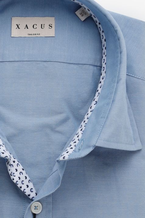 Camisa Hombre Xacus Regular Lisa 100% algodón cuello Italiano Manga larga