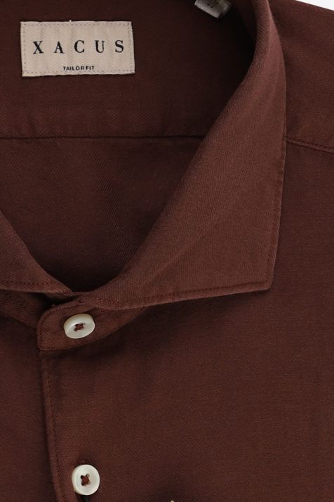 Men's Shirt Xacus Regular Plain 100% cotton collar French Long sleeve