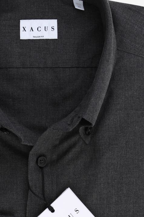Hemd Herren Xacus Regular Einfarbig 100% Baumwolle kragen Button-Down Lange Ärmel