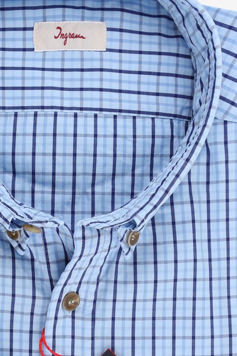 Chemise Homme Ingram Regular Carreaux 100% coton col Boutonné Manche longue