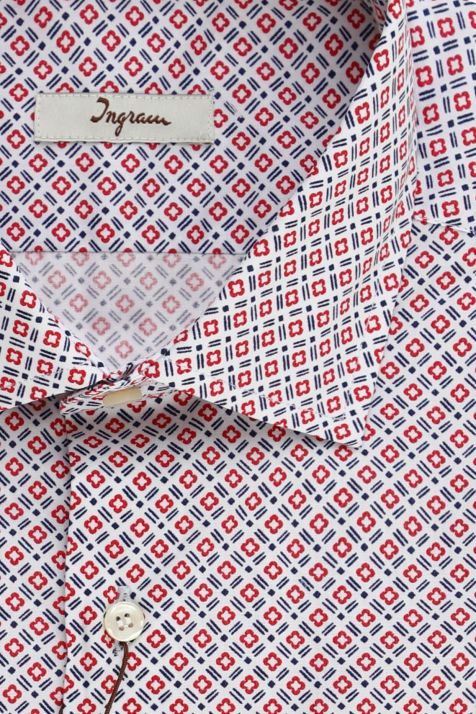 Camisa Hombre Ingram Regular Diseño  100% algodón cuello Francés Manga larga