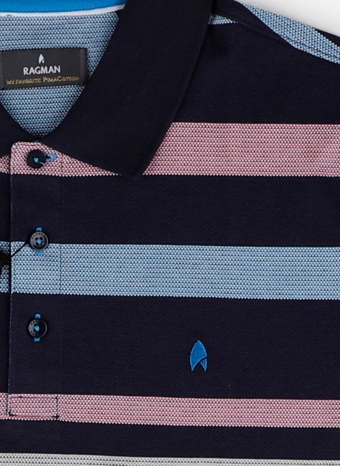 Polo Hombre Ragman Classic Rayas 100% algodón Manga corta