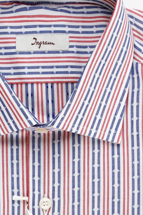 Camisa Hombre Ingram Slim Rayas 75% algodón, 22% poliamida, 3% ea cuello Francés Manga larga