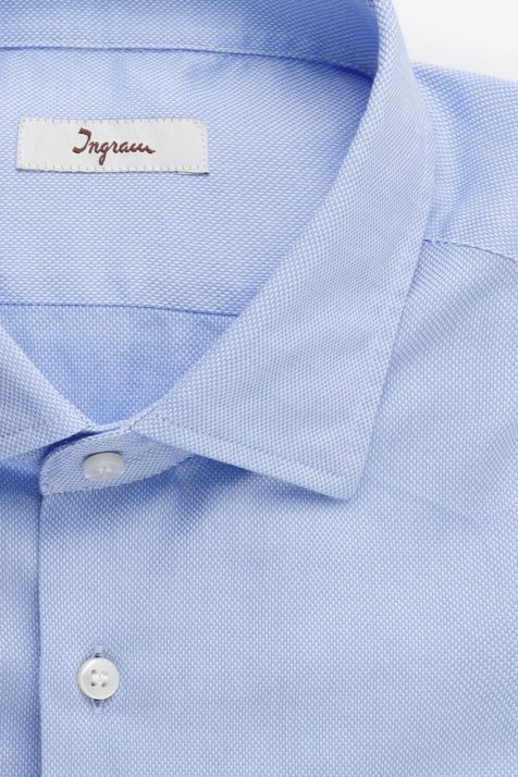 Men's Shirt Ingram Slim Plain 100% Organic Cotton collar French Long sleeve