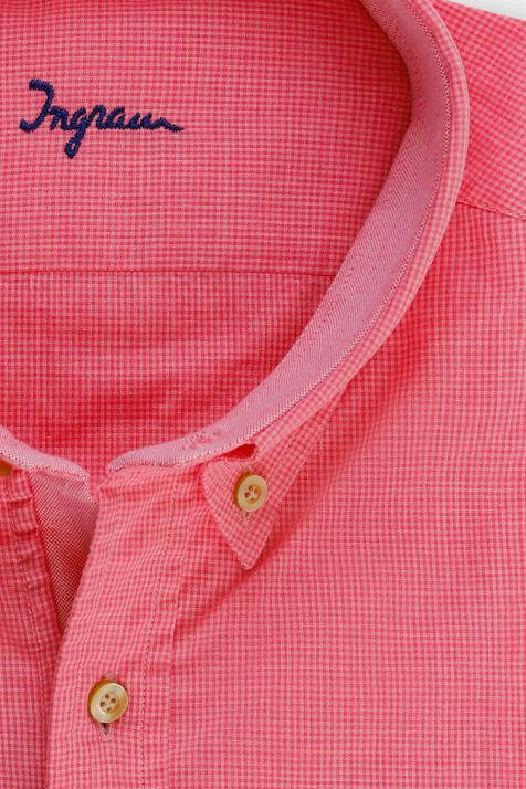 Camisa Hombre Ingram Slim Cuadros 100% algodón cuello Abotonado Manga larga