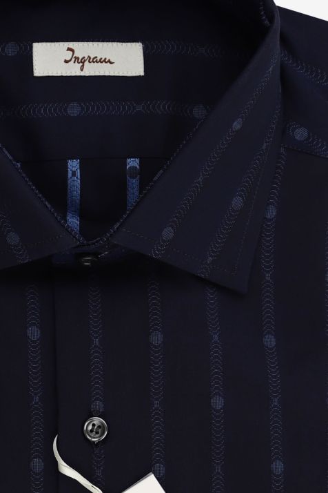 Men's Shirt Ingram Regular Stripe 100% cotton collar French Long sleeve