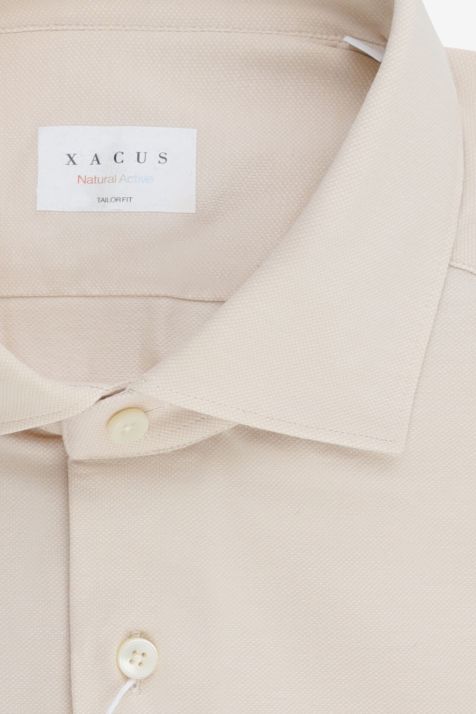 Camisa Hombre Xacus Regular Lisa 49% algodón, 49% poliamida, 2% etilo cuello Francés Manga larga