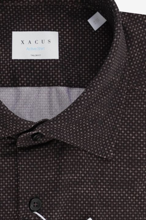 Chemise Homme Xacus Regular Partiellement  86 % polyamide, 14 % élasthanne col Italien Manche longue