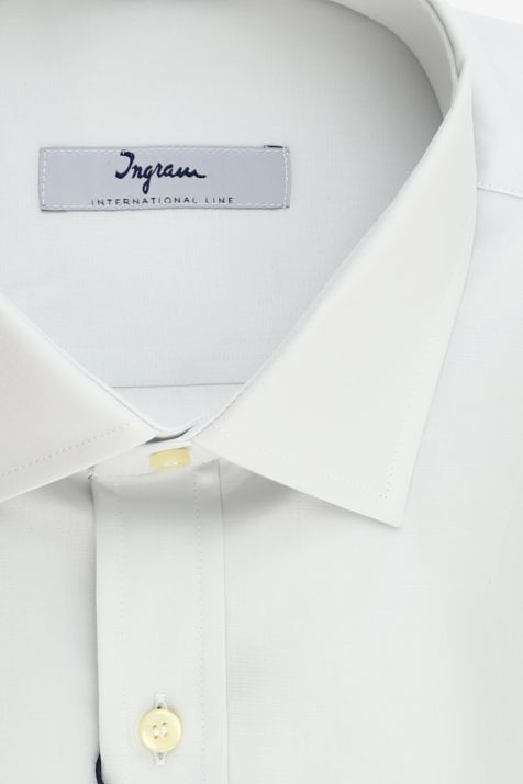 Camisa Hombre Ingram Classic Lisa 100% algodón cuello Francés Manga larga