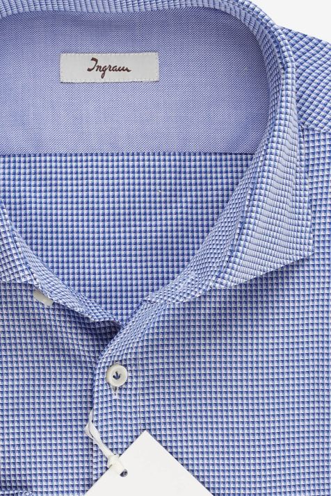 Camisa Hombre Ingram Slim Diseño  100% algodón cuello Francés Manga larga