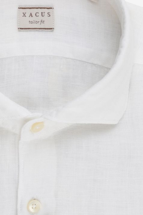 Camisa Hombre Xacus Regular Lisa 100% lino cuello Francés Manga larga