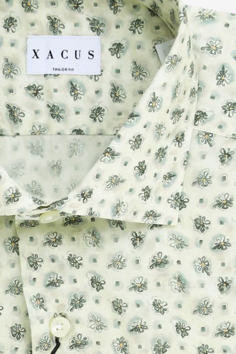 Camisa Hombre Xacus Regular Estampada 100% algodón cuello Francés Manga larga