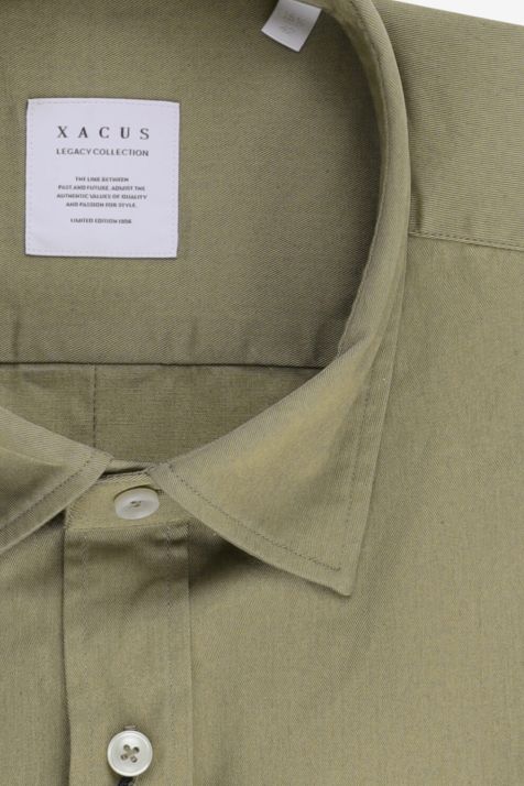 Camisa Hombre Xacus Comfort Lisa 100% algodón cuello Francés Manga larga