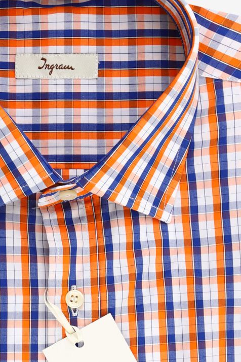 Men's Shirt Ingram Classic Check 100% cotton collar French Long sleeve