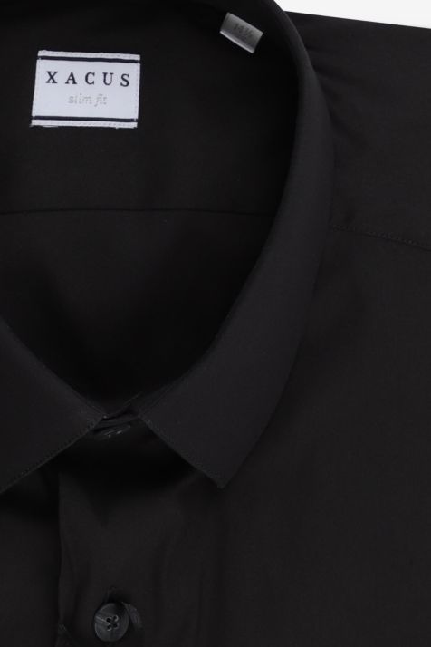 Men's Shirt Xacus Slim Plain 78% cotton 18% poly 4% elastane collar French Long sleeve