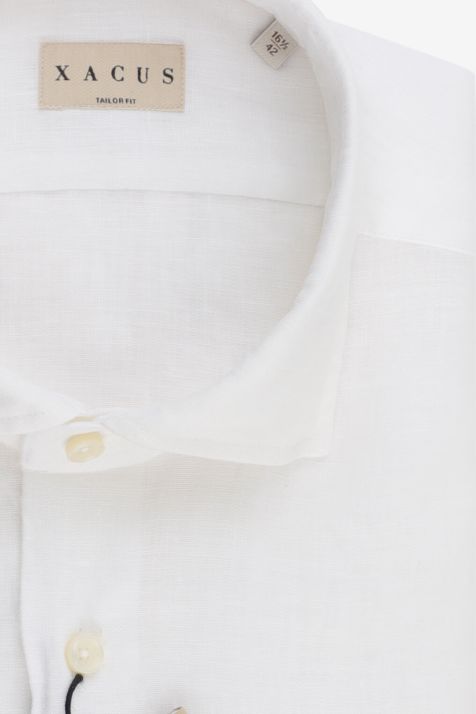 Camisa Hombre Xacus Regular Lisa 100% lino cuello Francés Manga larga
