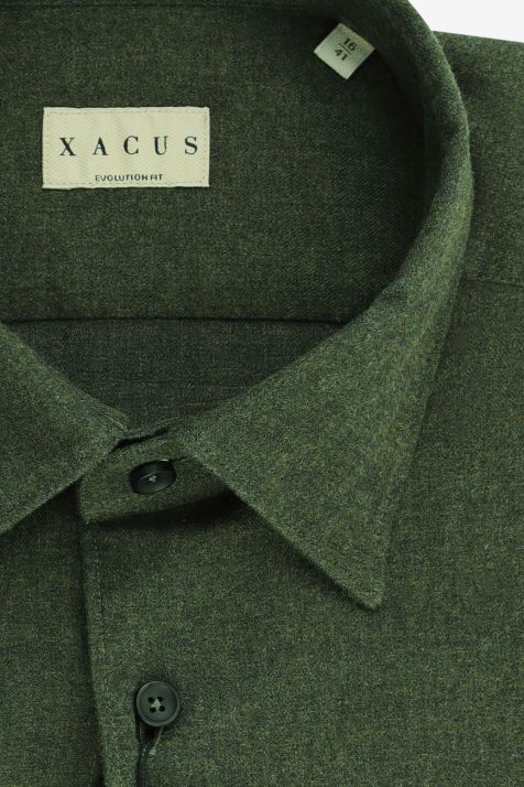 Chemise Homme Xacus Regular Uni 100% coton col Classique Manche longue