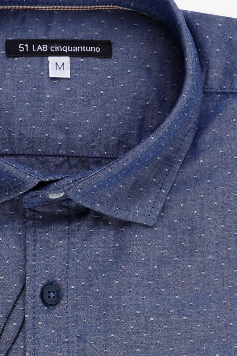 Men's Shirt 51 LAB Regular Semi-plain 100% cotton collar French Long sleeve