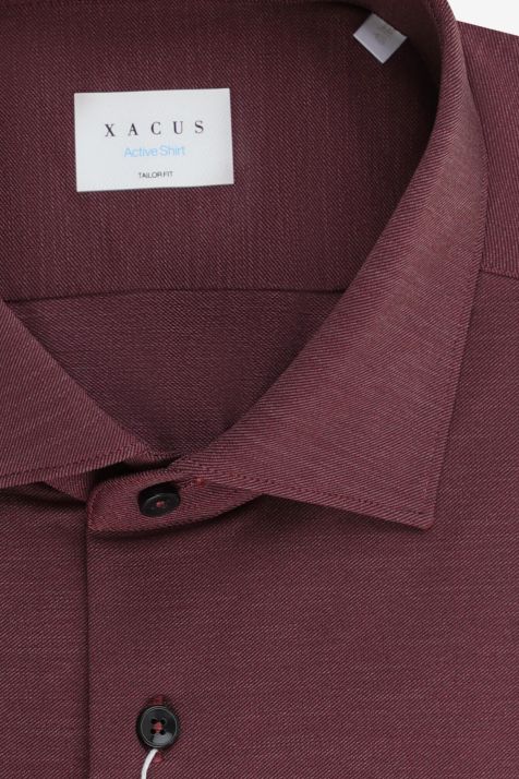 Men's Shirt Xacus Regular Plain  87% polyamide 13% elastane collar French Long sleeve