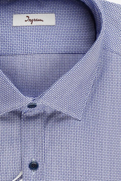 Camisa Hombre Ingram Slim Diseño  100% algodón cuello Francés Manga larga