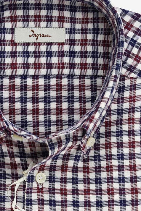 Chemise Homme Ingram Regular Carreaux 100% coton col Boutonné Manche longue