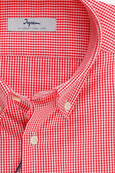Chemise Homme Ingram Regular Carreaux 100% coton col Boutonné Manche longue