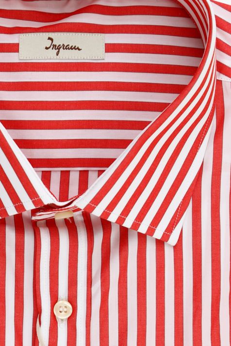 Camisa Hombre Ingram Classic Rayas 100% algodón cuello Francés Manga larga