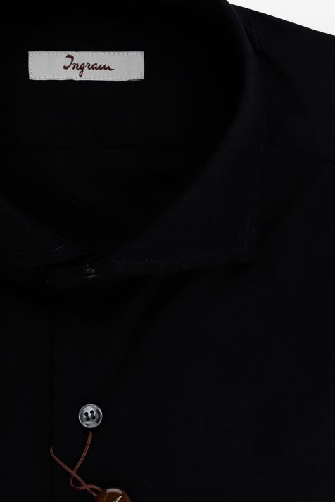 Men's Shirt Ingram Slim Plain 97% cotton 3% elastan collar French Long sleeve