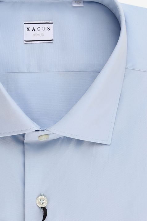 Men's Shirt Xacus Slim Plain 100% cotton collar French Long sleeve