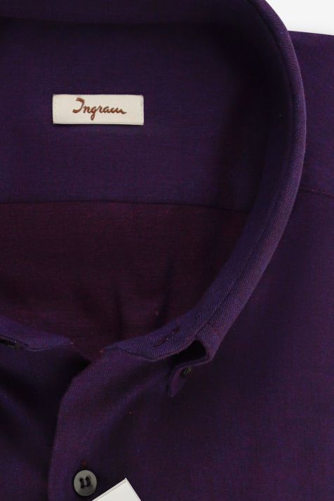 Men's Shirt Ingram Regular Plain 100% cotton collar Button down Long sleeve