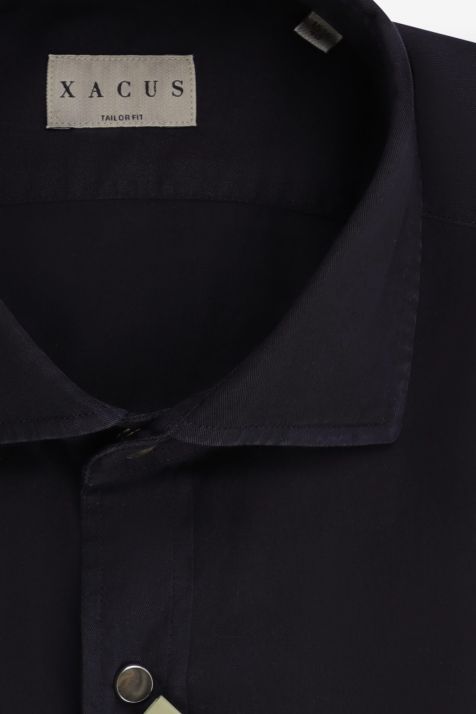 Chemise Homme Xacus Regular Uni 100% coton col Italien Manche longue