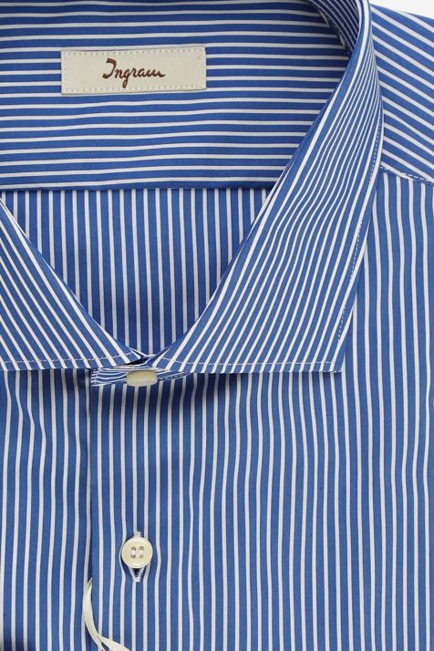 Men's Shirt Ingram Slim Stripe 75% cotton 22% pa 3% ea collar French Long sleeve