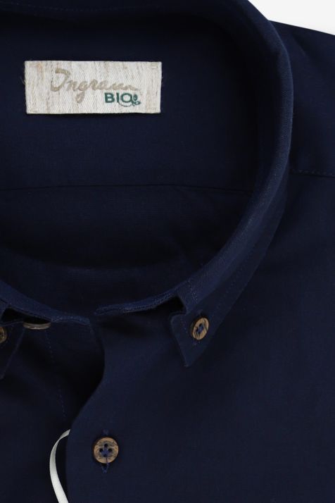 Hemd Herren Ingram Regular Einfarbig 100% Baumwolle kragen Button-Down Lange Ärmel